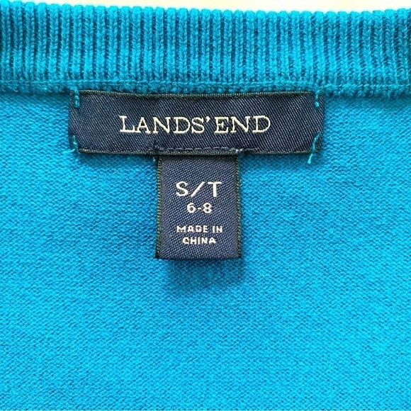 Lands End cardigan in Teal size SMALL 6-8 TALL - Picture 3 of 6
